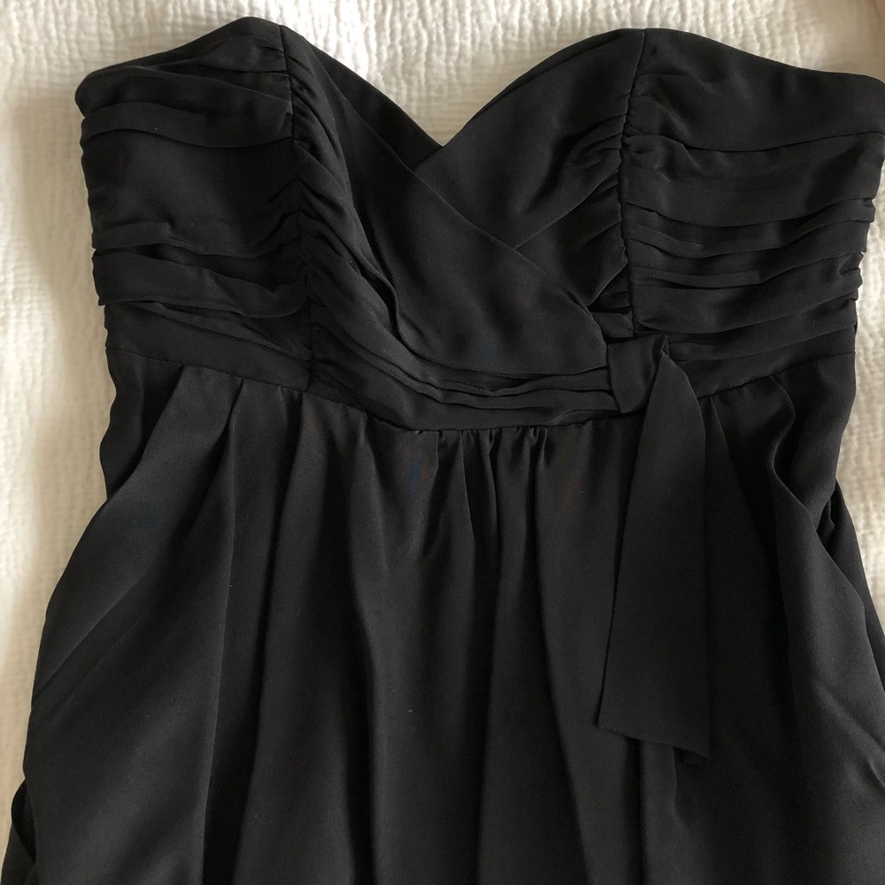 Black strapless cocktail dress